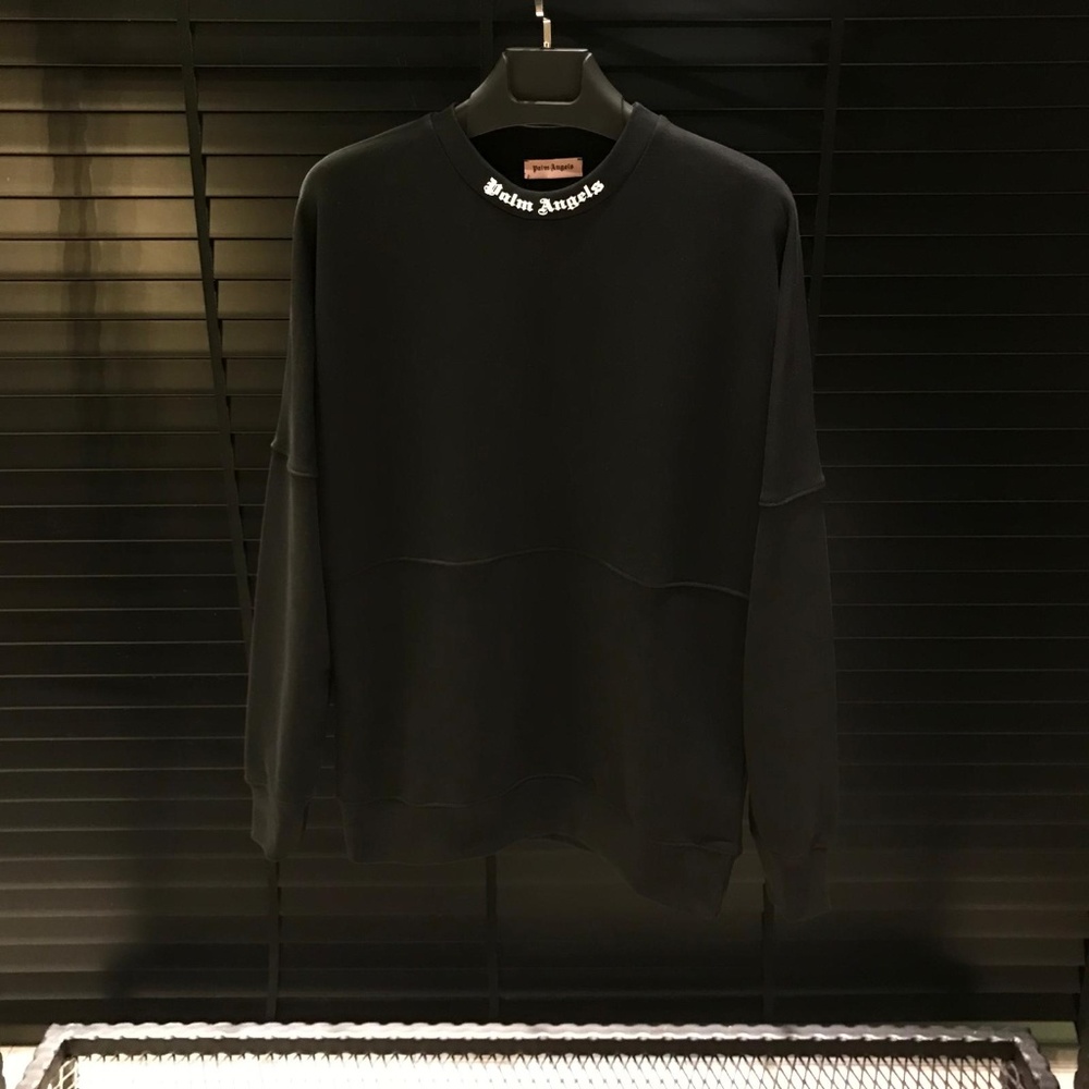 Palm Angels Men Black Sweatshirt White NWT 100%